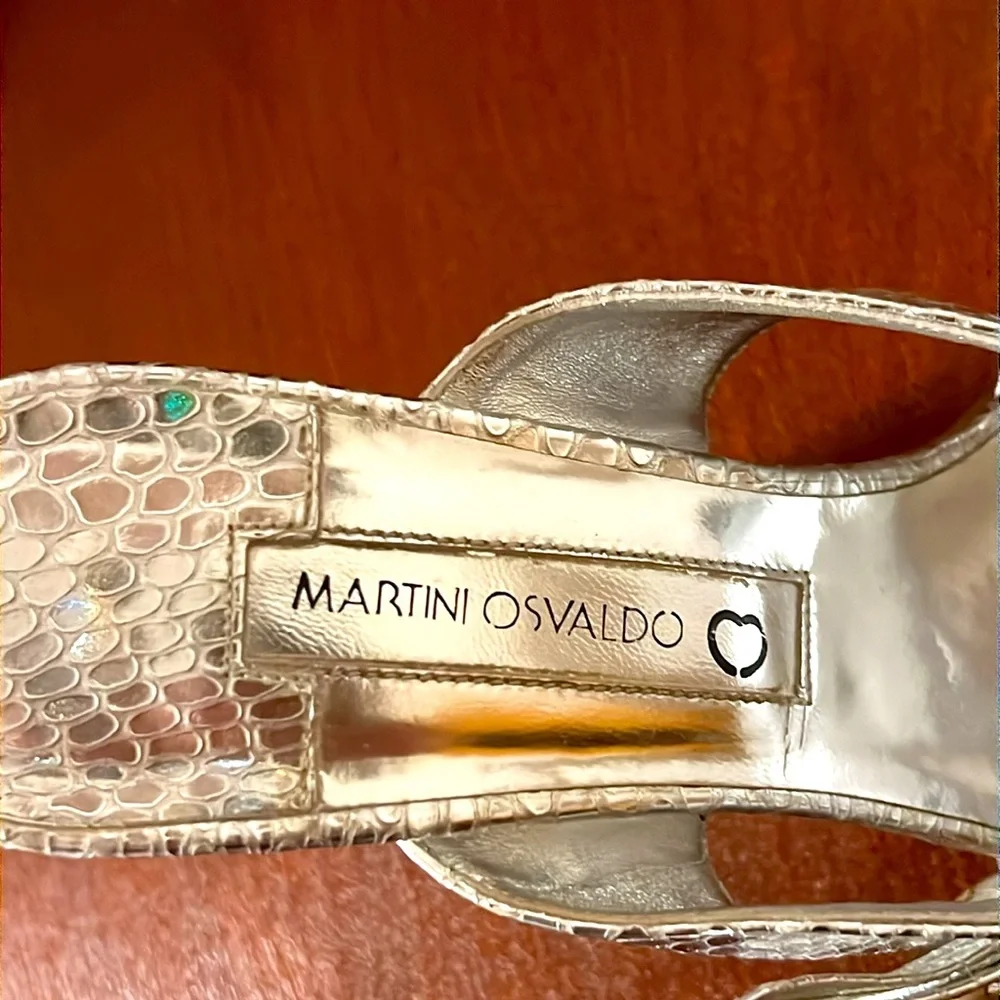 Martini Osvaldo. Silver High Heels Sandals. Size 38 or US 8